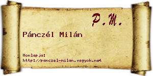 Pánczél Milán névjegykártya
