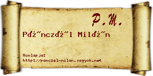 Pánczél Milán névjegykártya