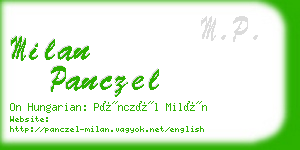 milan panczel business card